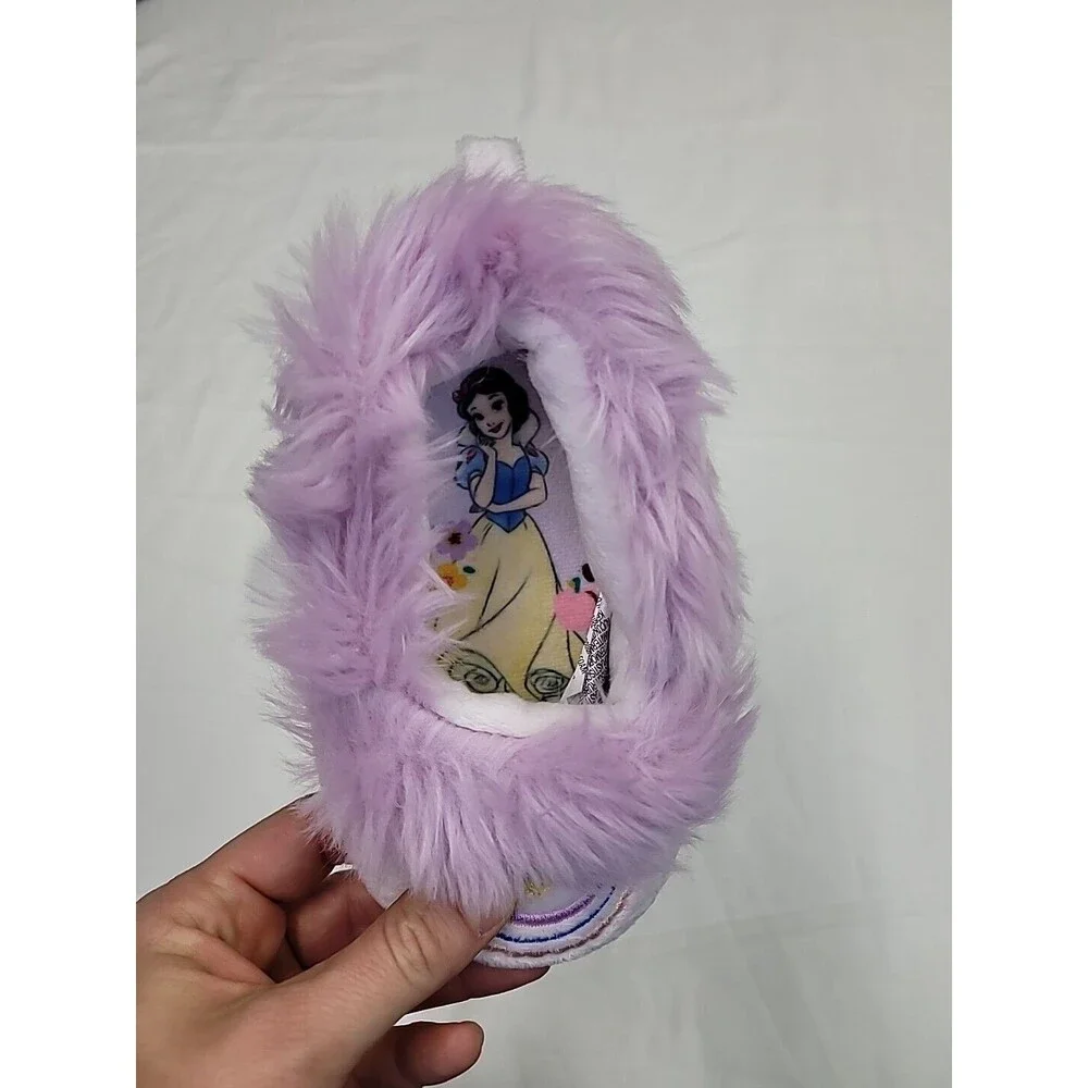 Disney‎ Princess Toddler Girl Snow White Mulan Cozy Faux Fur Slippers 7/8 Purple